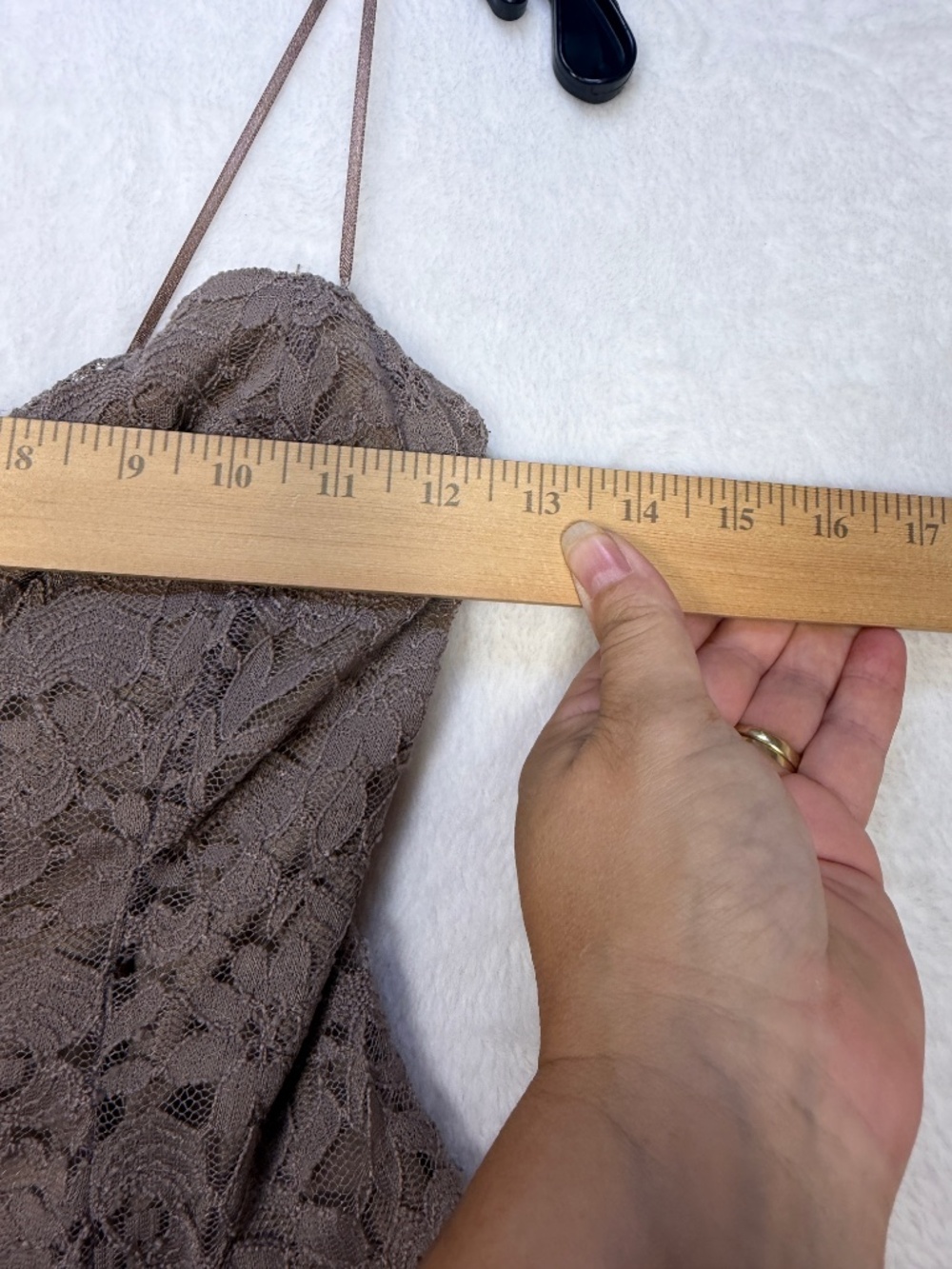Revamped Crop Top Womens Size Small Tan Lace Y2L Boho Clubwear Hippie - Picture 5 of 7